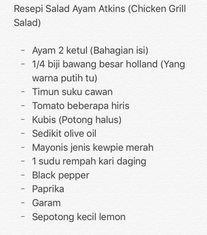 Twtatkindiet On Twitter Salad Ayam Atkin