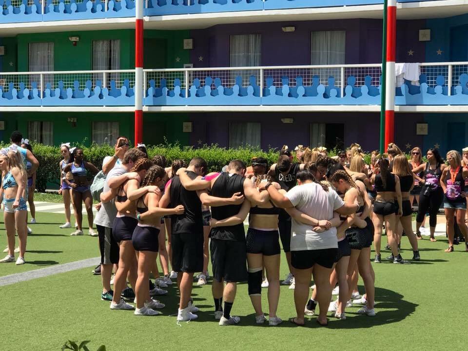 Prayer before practice at the football field. #5678DearGod #AllGloryToHim