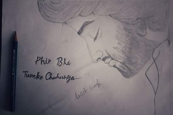  Belated happy birthday Arijit Singh this sketch draw by my brother....Raj Khatri 