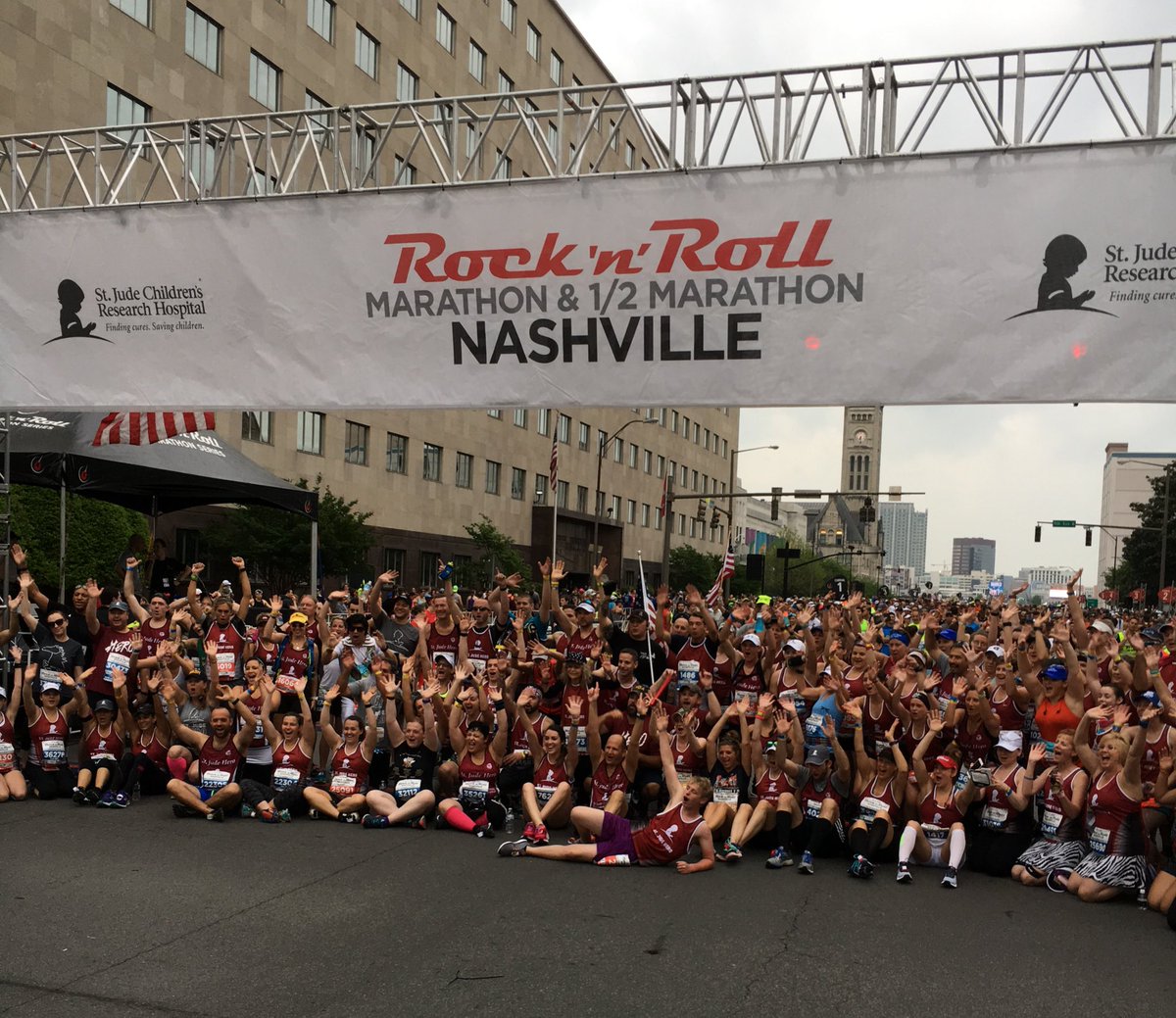 StJude's tweet image. Our #stjudeheroes are ready to race! Good luck to everyone participating in #RnRNashville today!