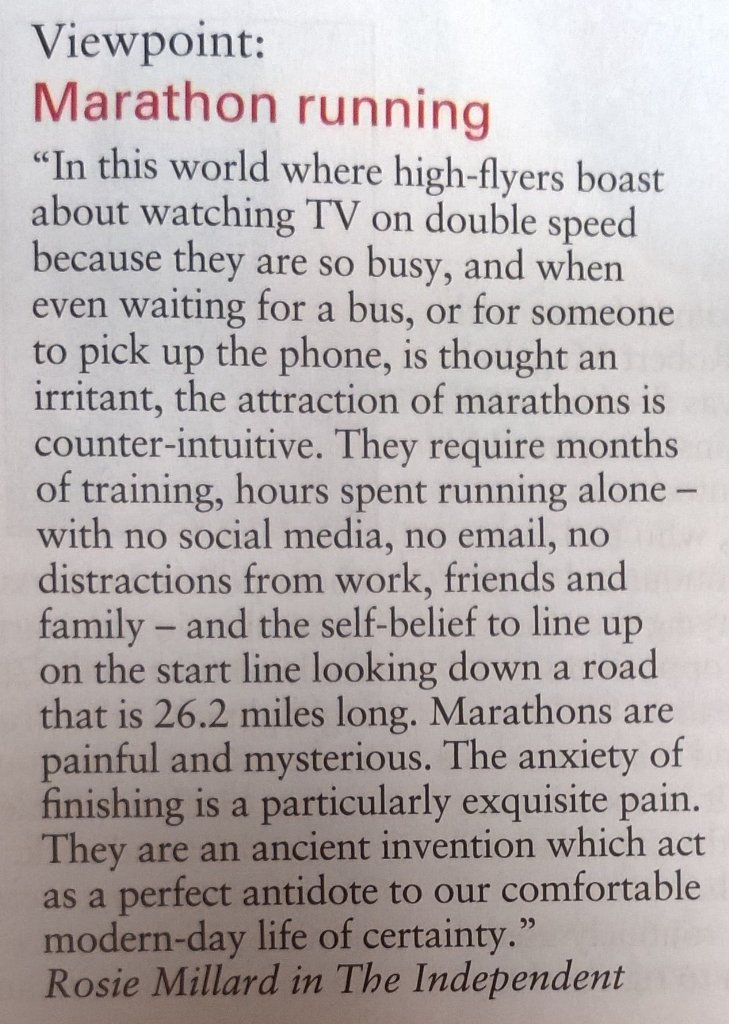 "A marathon can act as a perfect antidote to our comfortable modern-day life" by <a href="/Rosiemillard/">Rosie Millard</a>