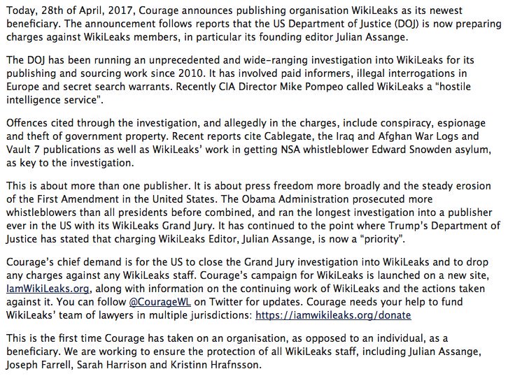 In response to CIA threats @CourageFound launches WikiLeaks defense fund. You can... ln.is/ZecoX by #wikileaks via <a href="/c0nvey/">Convey</a>