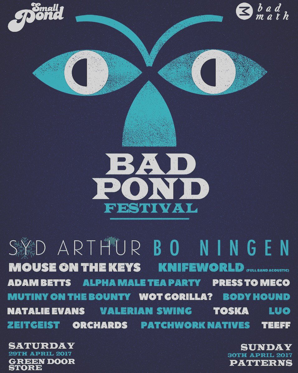 Bad Math (@badmathbrighton) on Twitter photo Today marks the start of BAD POND. OMG.
The fun starts today at 2pm, <a href="/greendoorstore/">Green Door Store</a>. Tix on the door. Set times: facebook.com/events/3519600… Today marks the start of BAD POND. OMG.
The fun starts today at 2pm, <a href="/greendoorstore/">Green Door Store</a>. Tix on the door. Set times: facebook.com/events/3519600…