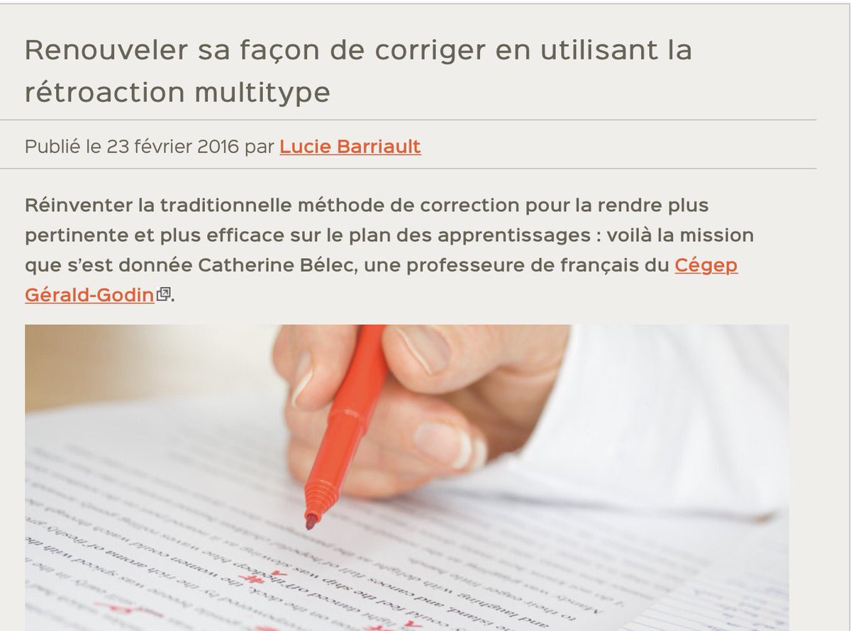 lvighier's tweet image. RT @LettresNice: Tout est dans le titre: #retroaction #corriger #différencier 🖍🔎👉🏿rire.ctreq.qc.ca/2016/02/retroa…