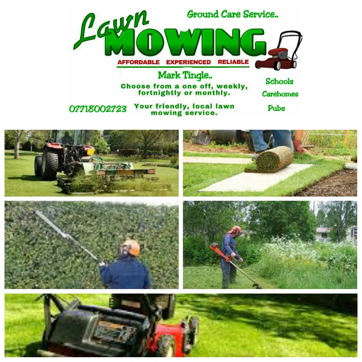 Local lawn mowing service sale
