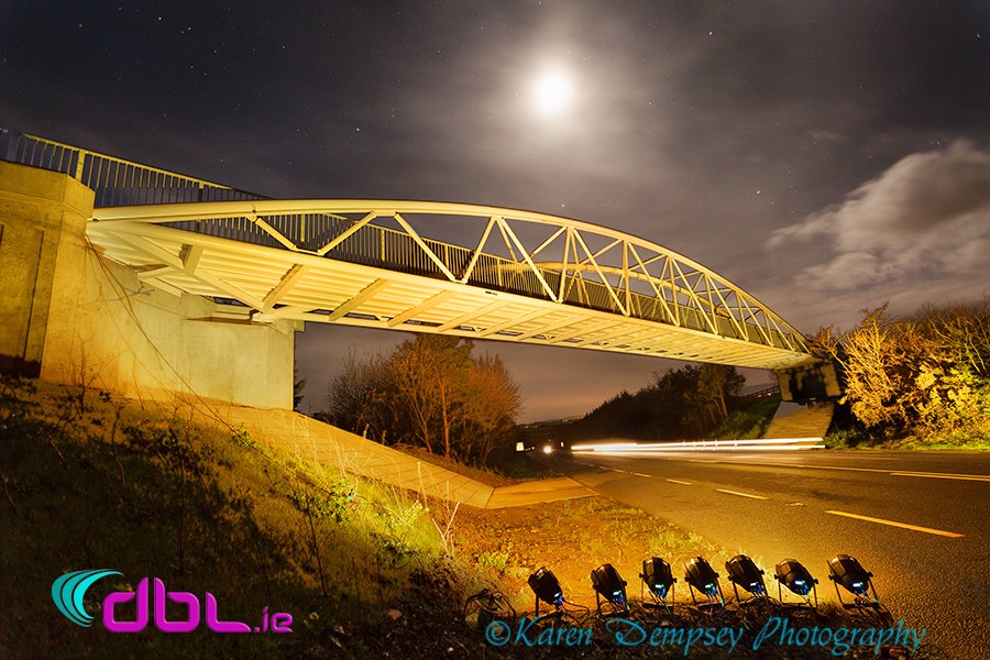 To highlight <a href="/PietaHouse/">Pieta</a>, Darkness in to Light event <a href="/dirkbaumann/">Dirk Janßen</a> has lit up the <a href="/WaterfordGrnWay/">Waterford Greenway</a> bridge in stunning yellow #DIL2017