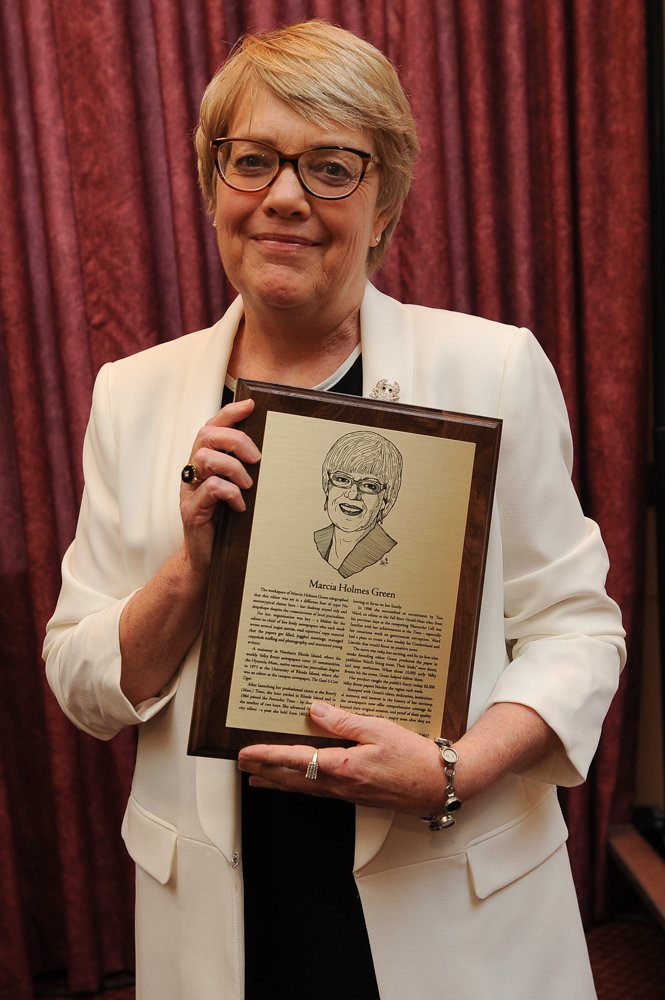 Big congratulations to our newest RI Journalism Hall of Fame Members. First up: Marcia Green of the <a href="/TheValleyBreeze/">The Valley Breeze</a>! #ripa2017