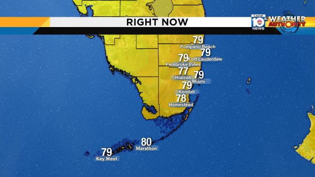Very warm start for #SouthFlorida as temps struggle to drop this morning...#feelslikesummer #HappySaturday https://t.co/xnZ0iPnM8S