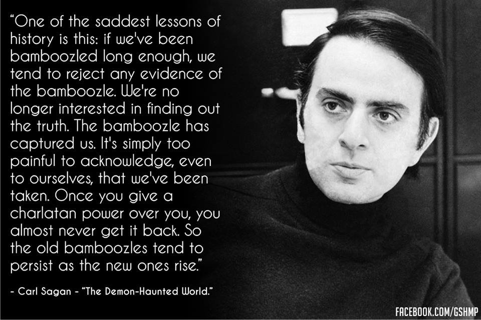 Image result for carl sagan bamboozled