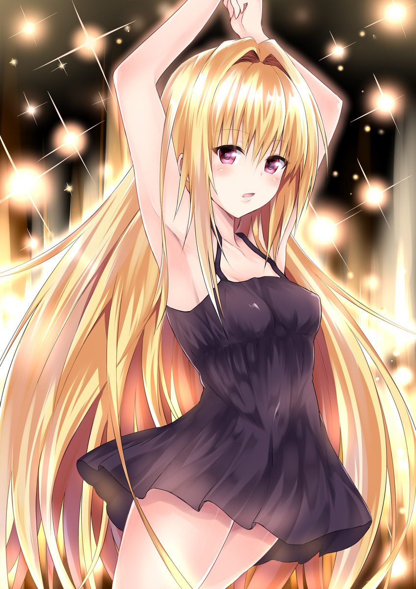 Tatsuno レバンガ ヤミちゃん描きました 通常時のコスチュームやダークネス化したヤミも大好きですが この黒いワンピースが一番好きです Toloveる