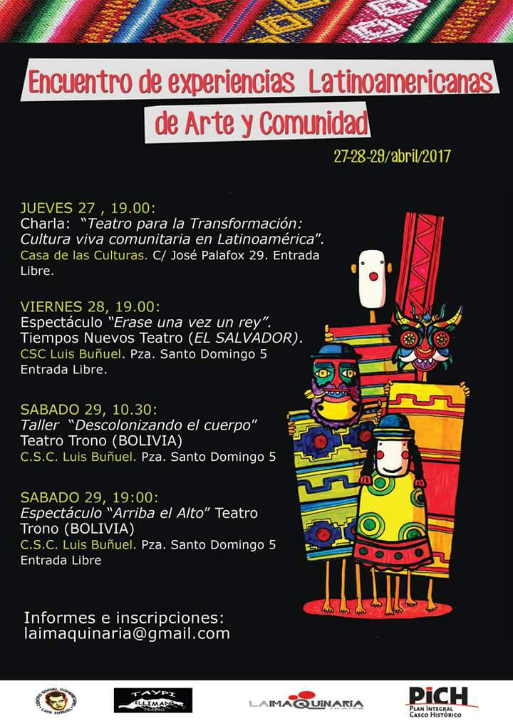ImaquinariaZgz's tweet photo. Un lujo compartir el taller de "descolonizando el cuerpo" de #CompaTrono de Bolivia
Esta tarde harán funcion de "arriba el alto" 19hs https://t.co/m3spD9Qm84