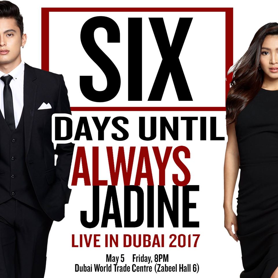 Kabayan, para sa lahat ng in love at hopeless romantics, 6 more days to go til #AlwaysJaDineDubaiTour