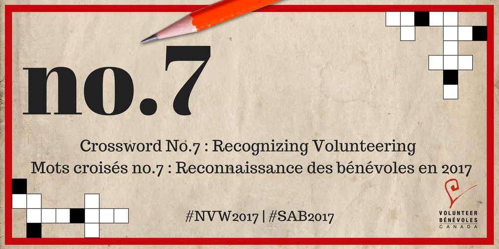 VolunteerCanada's tweet photo. Download the new #NVW2017 crossword puzzle: https://t.co/5OEoC52BkD
Télécharger le nouveau mots croisés de #SAB2017: https://t.co/5OEoC52BkD https://t.co/0KIcjYf183