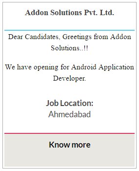 worldofjobs_in's tweet image. Click here: buff.ly/2oSvVD0 #AndroidApplicationDeveloper #AppDeveloperJobs #AddonSolutions #ITSoftwareJobs #IT #Ahmedabad #Gujarat
