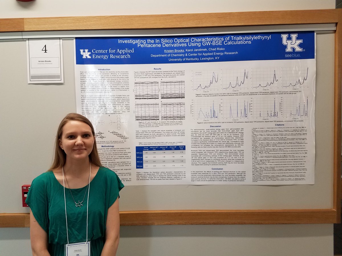 Congrats to Kristen on a terrific CHE 395 and end of year poster!