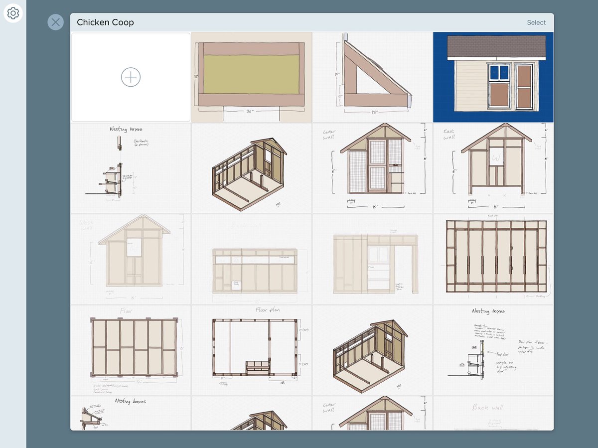 Still regularly using <a href="/linea_app/">Linea Sketch</a> to draw my chicken coop plans; latest are an awning &amp; exterior for painting. yellowcottagehomestead.com