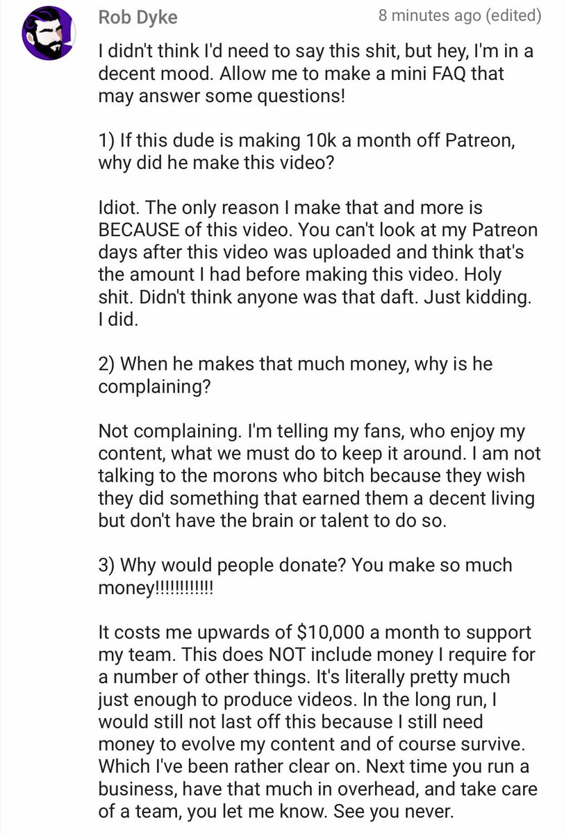 RobGavagan's tweet photo. Got no sleep last night. So I'm just a tad cranky. But maybe this will clear some things up. Posted to my Patreon video. https://t.co/LdO8zTtpmR