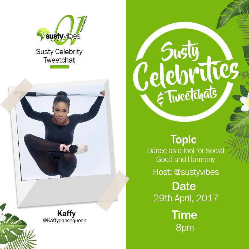 Thank you so much @Kaffydancequeen for a super pumped-up chat! It's always fun with you, we appreciate your time with us. #SustyCelebChats