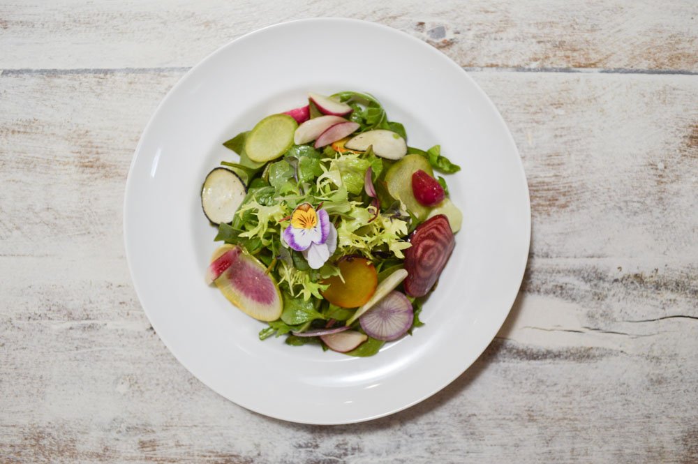 LibraryKitchen's tweet image. This ain't yo' average salad... Miner's salad from Fresh and Wild  with veggies from The Chef's Garden.