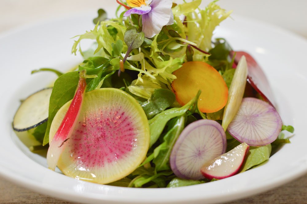 LibraryKitchen's tweet image. This ain't yo' average salad... Miner's salad from Fresh and Wild  with veggies from The Chef's Garden.