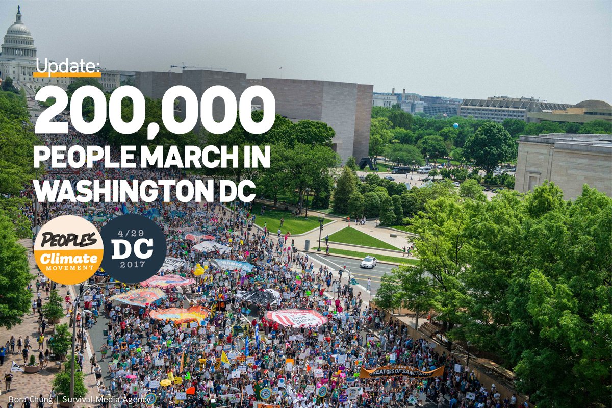 UPDATE: #PeoplesClimate organizers announce new count — 200,000 people came today for #climatemarch bit.ly/2psskO4