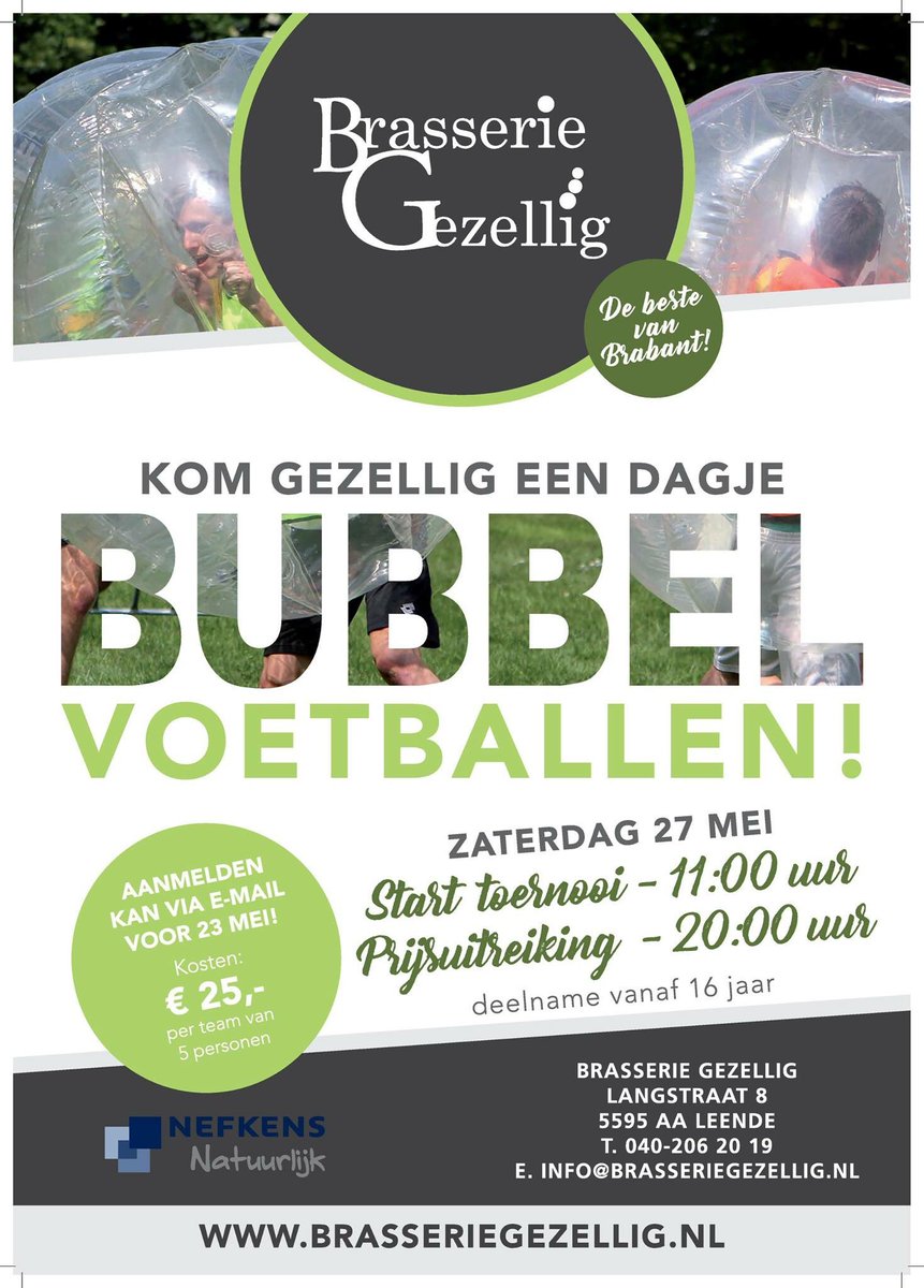 Schrijf je snel in! Info@brasseriegezellig.nl