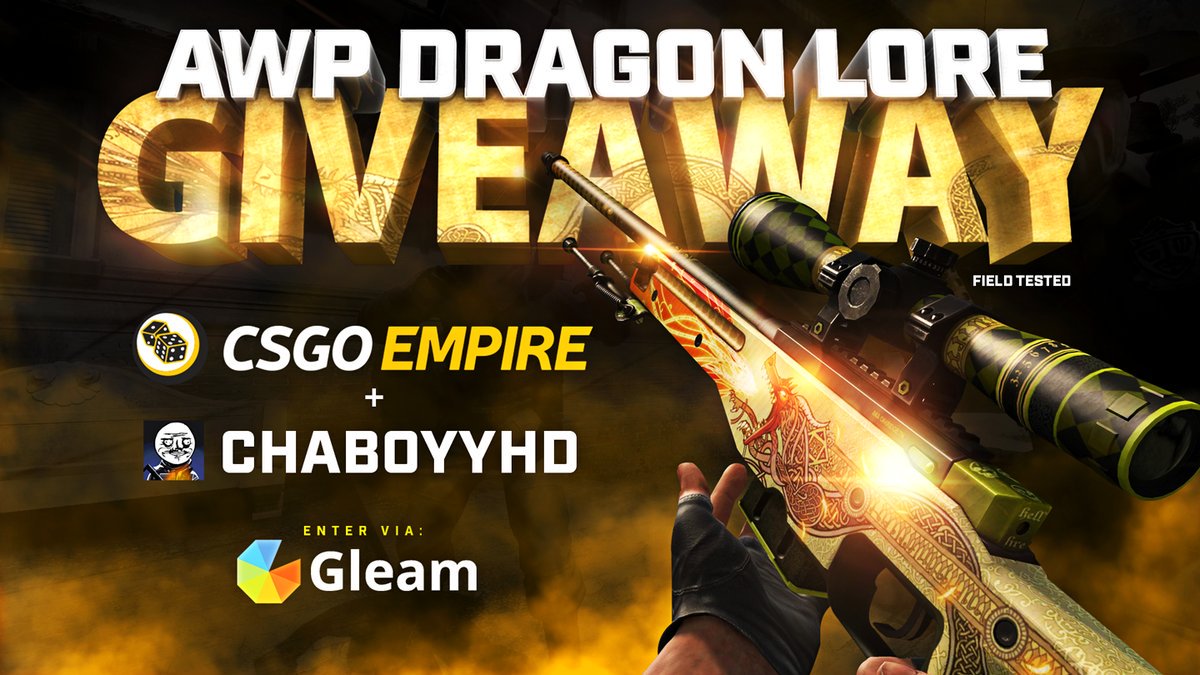 freshbox2016's tweet photo. AWP Dragon Lore Giveaway!
By @CSGOEmpire and @ChaBoyyHD

Enter via Gleam: https://t.co/sFefyNwsTa Winner... by #ColtMods via @c0nvey https://t.co/doe2DObBtX
