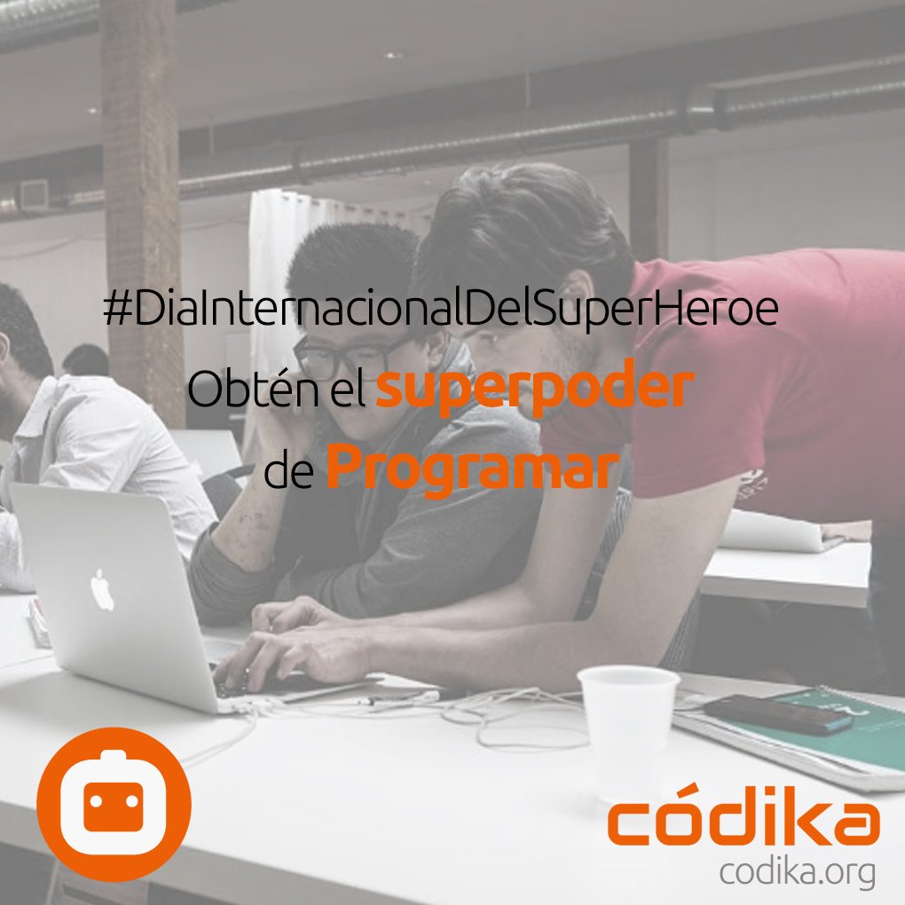 codikaorg's tweet image. En el #DiaInternacionalDelSuperHeroe recuerda que tu también puedes ser uno, cambiando el mundo con #CODIGO.
