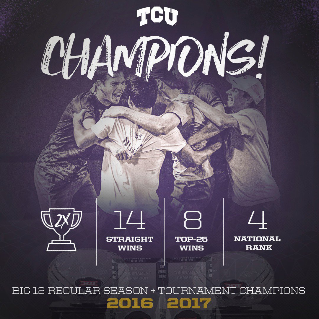 CHAMPS! For the second straight year, the #HornedFrogs have swept the <a href="/Big12Conference/">Big 12 Conference</a> regular season + tournament titles! 🏆🏆🏆🏆

#GoFrogs