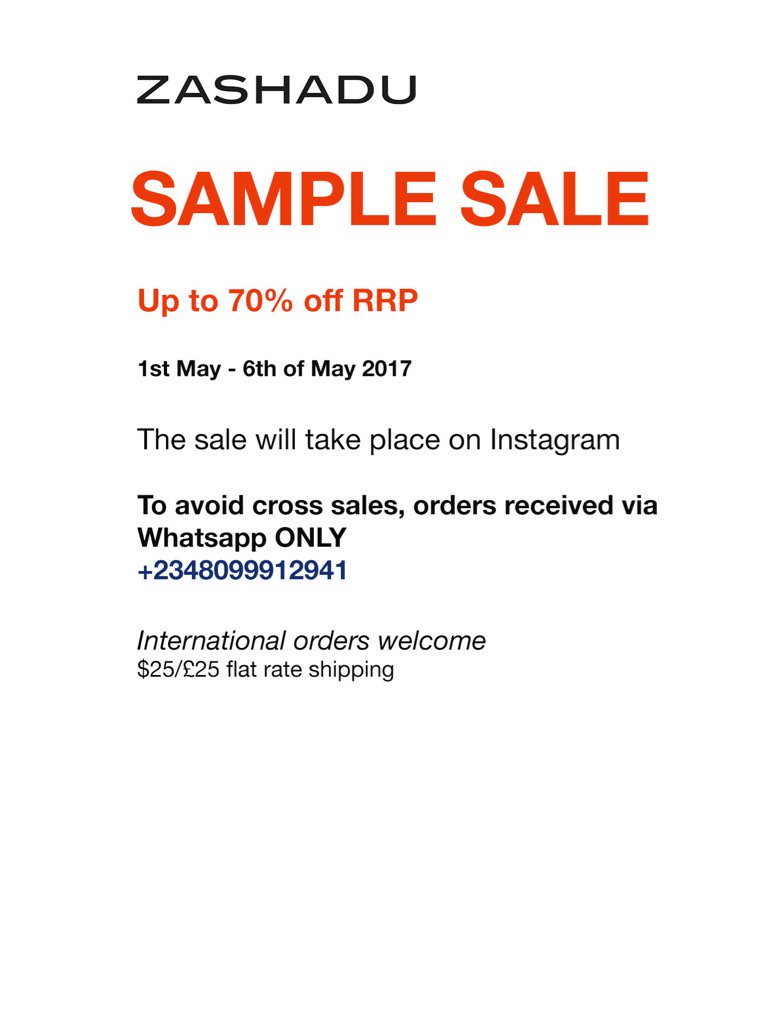 We're back again to offer you our sample pieces with up to 70% off! 🔥
Orders will be processed via WhatsApp ONLY