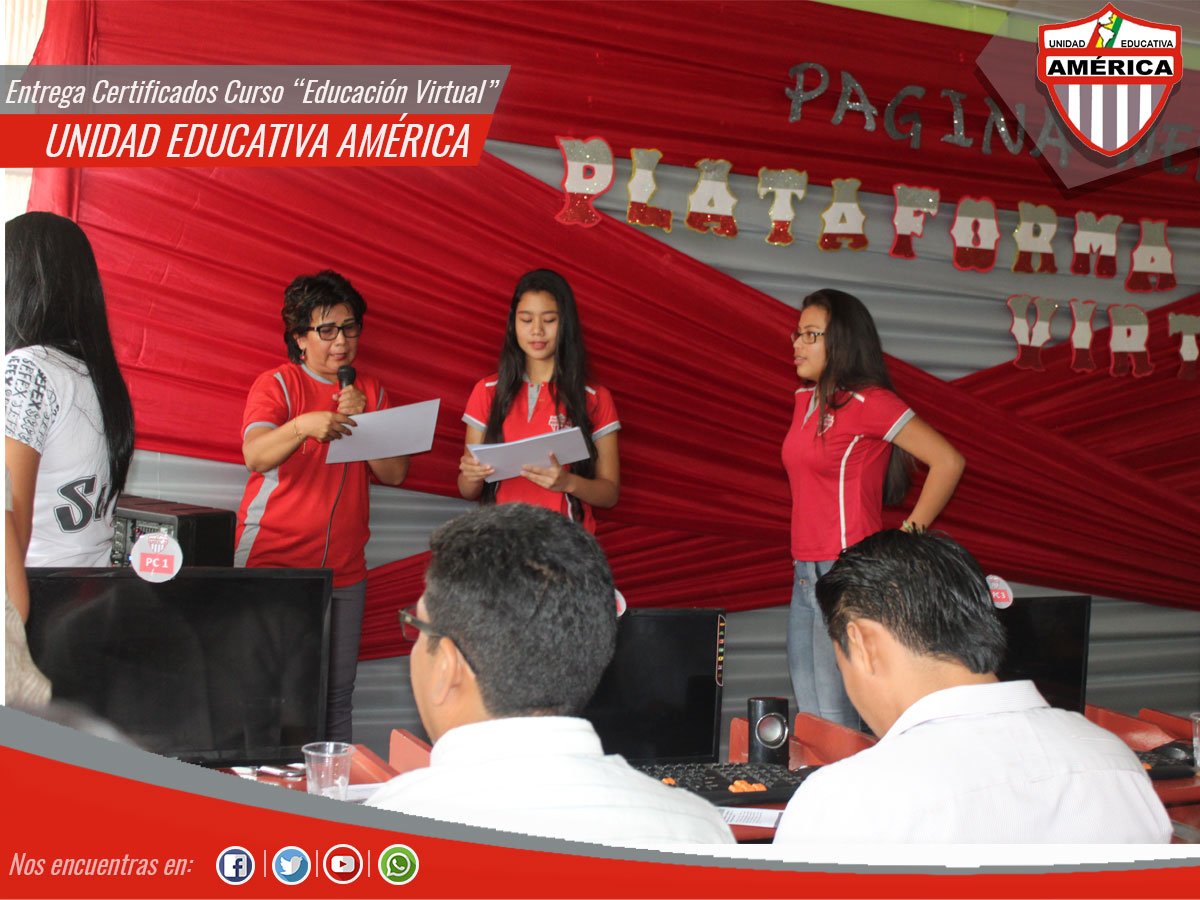 ueamericapando's tweet photo. Entrega de Certificados de participación  al curso " Educación Virtual"
#ueamericapando https://t.co/i7a4bHDaAp