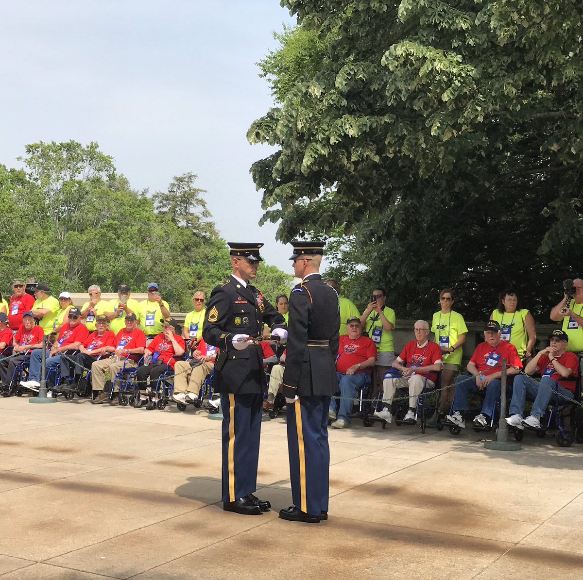 Our #Veterans at Arlington Cemetery watching the changing of the Guard. #Mission009