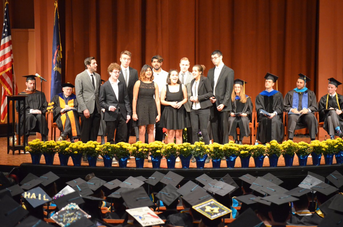 The <a href="/dicksjanes/">The Dicks & Janes</a> sing "Yellow and Blue" and "The Victors." #MGoGrad #fordschool17