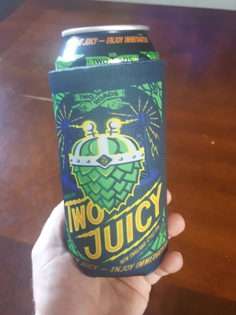 2roadsryan's tweet image. Don't let your Two Juicy can get warm! Give it a little jacket to keep it cold!  #beagentleman @2RoadsBrewing #keepitcold