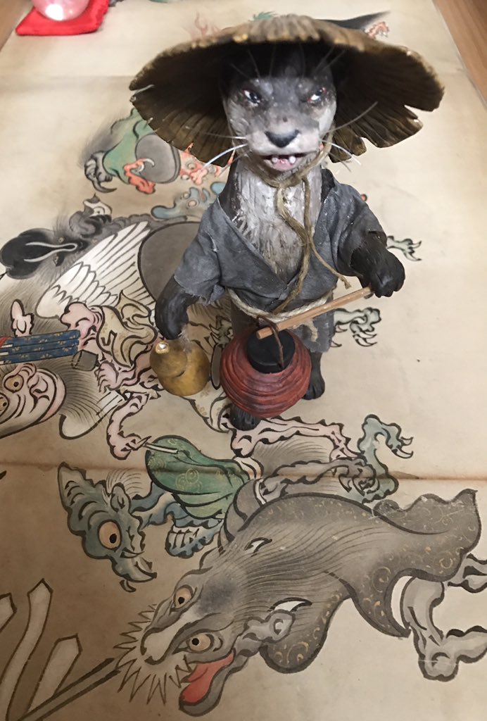 妖怪サロン 妖怪道中記 獺の立体物と百鬼夜行絵巻 妖怪サロン会員の前田 Chin さんのコレクションより提供 妖怪サロン 妖怪道中記 獺の立体物と百鬼夜行絵巻 妖怪サロン会員の前田 Chin さんのコレクションより提供