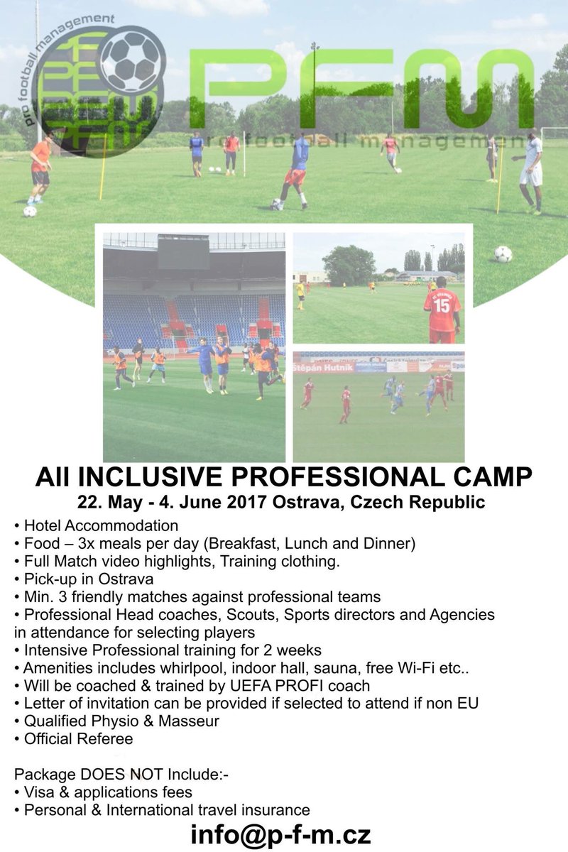 ProFootball_'s tweet image. #Allinclusive #professional #FootballShow #camp #Ostrava #trial #may #CzechRepublic #onlyfreeplayers more details on info@p-f-m.cz