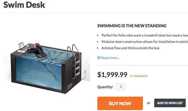 そんな人いる？泳ぎながら仕事したい人のためのデスクがこれｗｗｗ