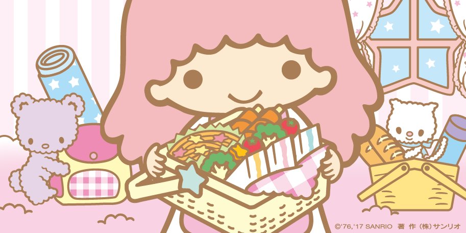 basket food 1girl smile teddy bear pink hair stuffed toy  illustration images