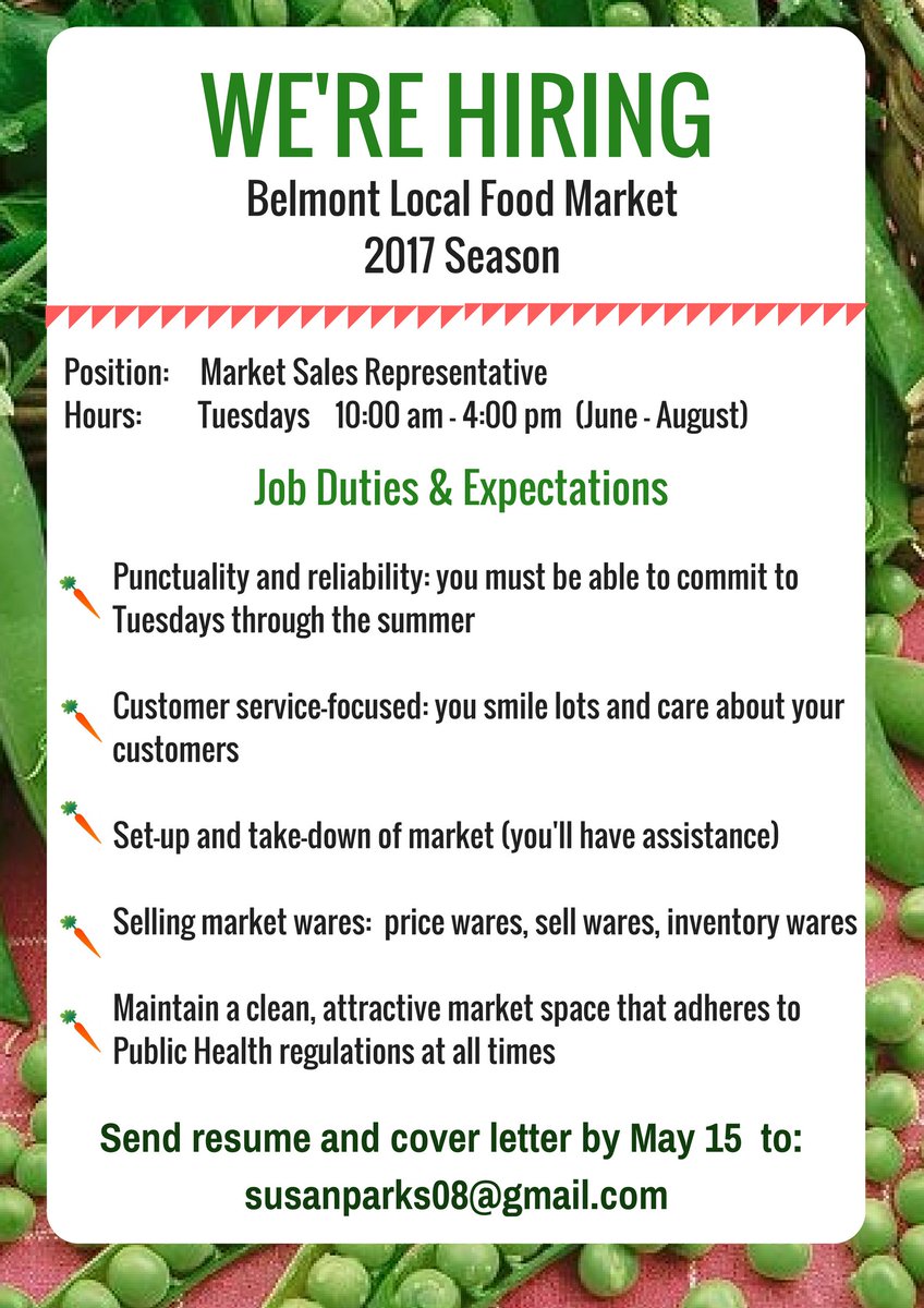 Belmont Market (@belmontfoodmkt) on Twitter photo WE'RE HIRING 4 our 2017 season! Check poster 4 details or visit: facebook.com/belmontlocalfo… <a href="/KWAwesome/">KW Awesome</a> <a href="/BelmontFoodAve/">Belmont Village Food</a> <a href="/CityKitchener/">City of Kitchener</a> WE'RE HIRING 4 our 2017 season! Check poster 4 details or visit: facebook.com/belmontlocalfo… <a href="/KWAwesome/">KW Awesome</a> <a href="/BelmontFoodAve/">Belmont Village Food</a> <a href="/CityKitchener/">City of Kitchener</a>