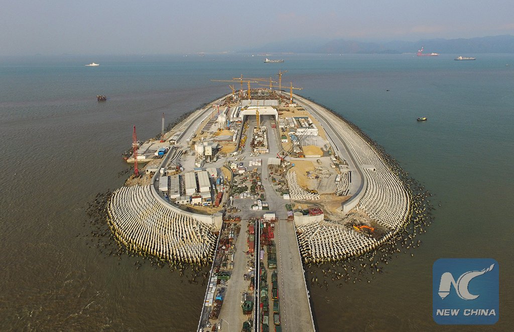 The undersea tunnel of hong kongzhuhaimacao bridge, world's longest