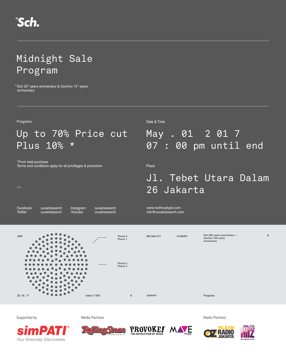 Midnight sale program! Sampe 70 persen lho. Langsung aja dateng ke Jl. Tebet Utara Dalam 26 Jakarta.