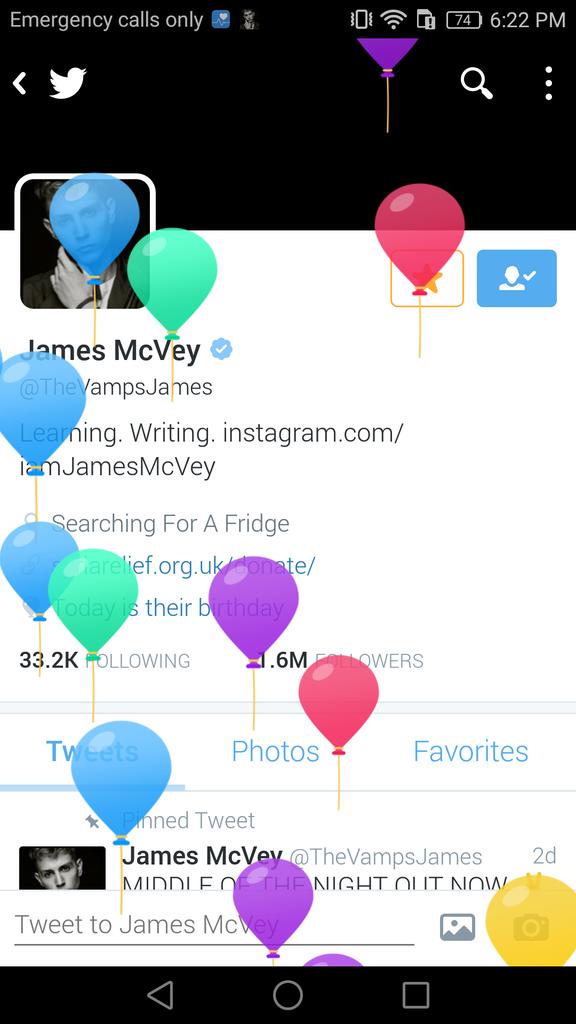  HAPPY BIRTHDAY TO YOU JAMES MCVEY LOVE YAH HOPE YOU HAVE A NICEST DAY   xoxo from me 