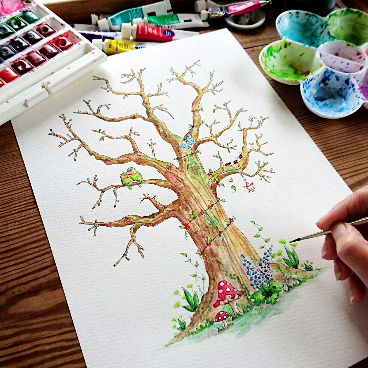 SueRocheArt's tweet image. My Bespoke #wedding Fingerprint tree comes with stamps and instructions!  suerocheillustration.org #womaninbiz #Bizitalk