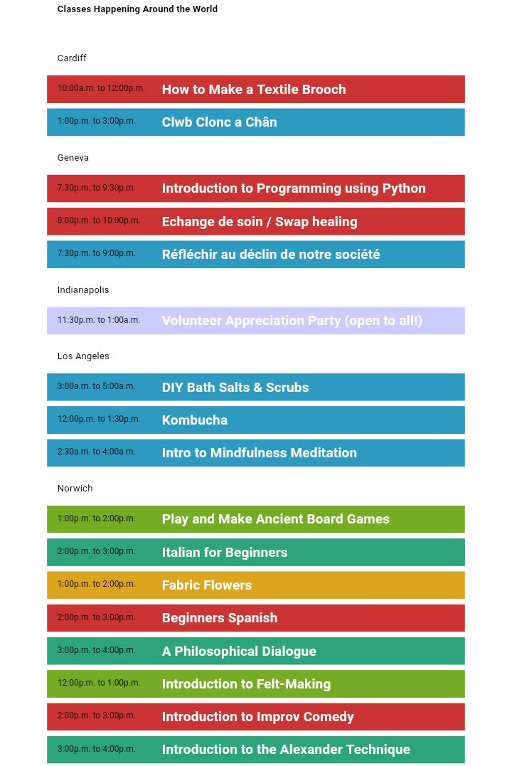 Trade School is global and here are just some of the classes happening this weekend worldwide #WhatWouldYouTeach