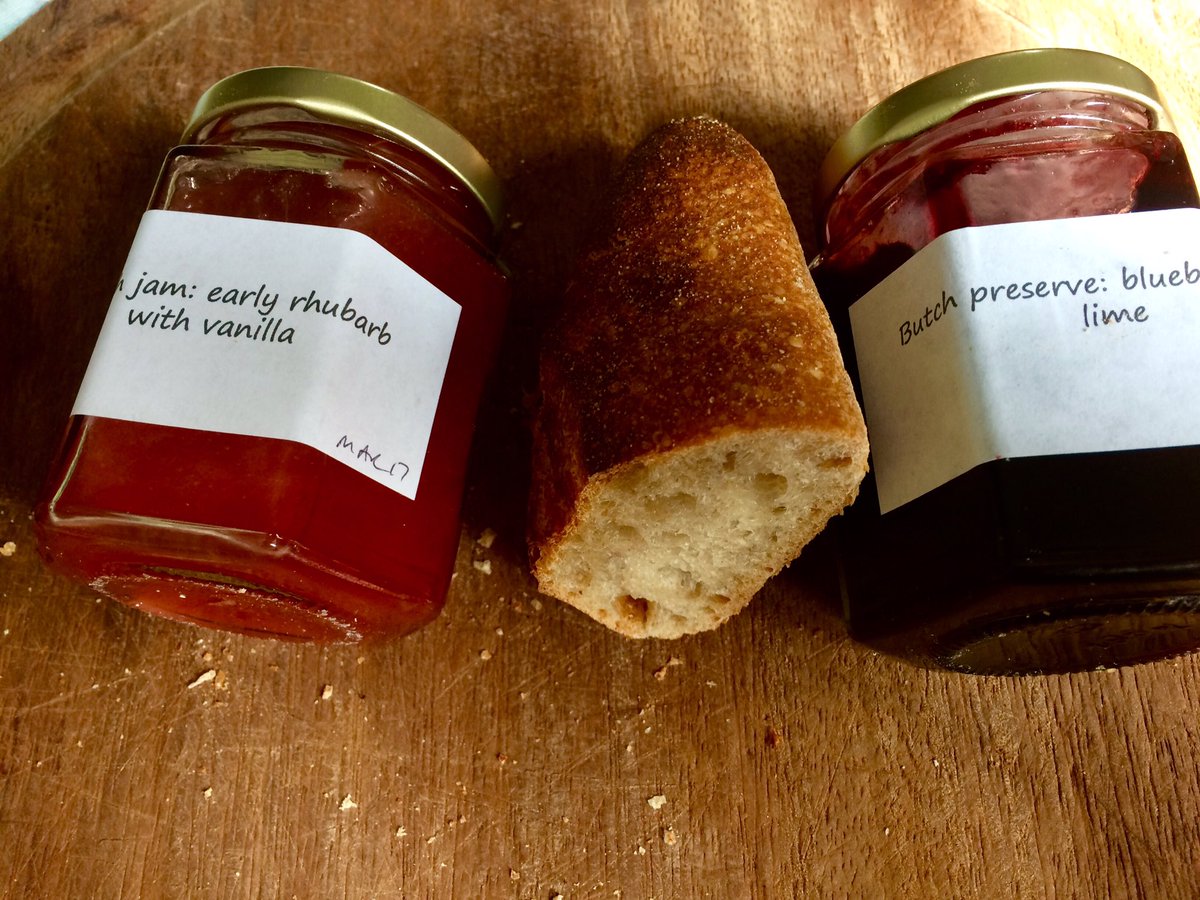 Scrummy breakfast with @ButchInstitute jams and <a href="/e5bakehouse/">E5 Bakehouse</a> baguette 🥖 😊