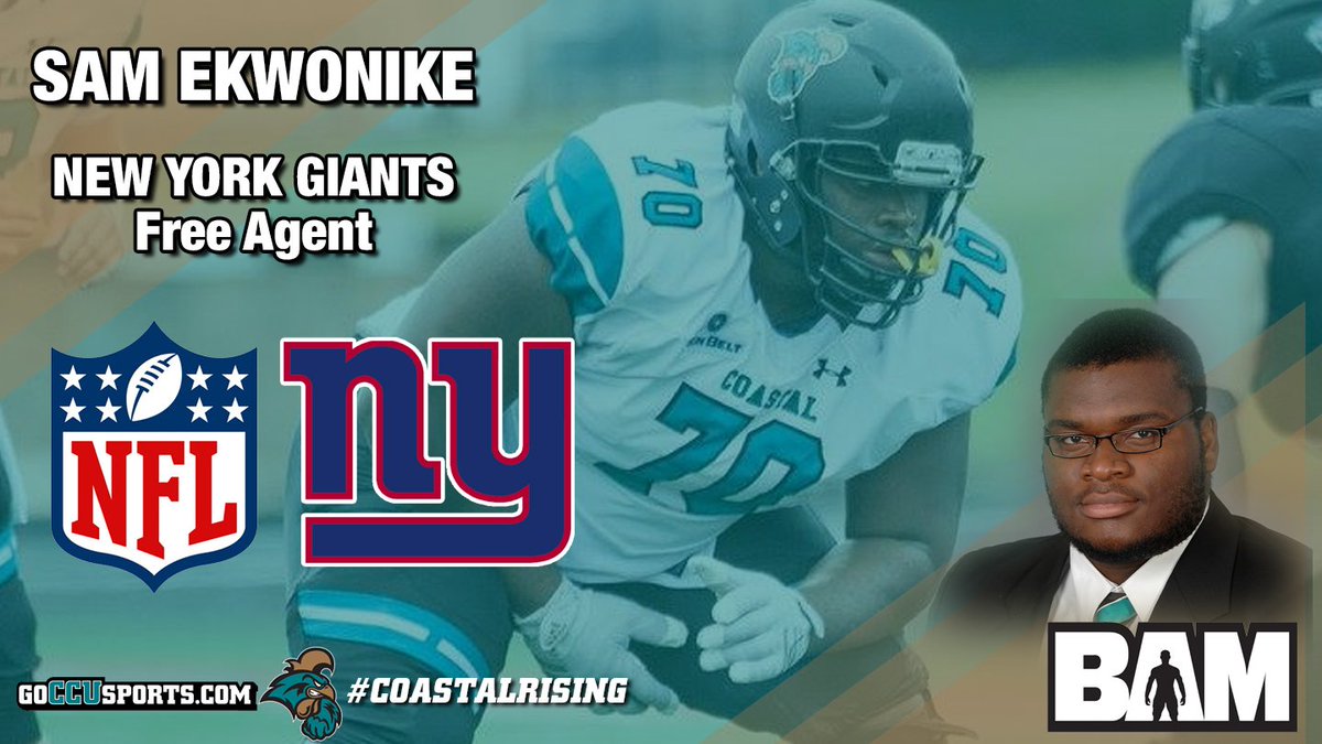 Congrats Sam Ekwonike, free agent New York Giants. <a href="/BigSam_70/">Samuel Ekwonike</a>. <a href="/GoCCUsports/">Coastal Carolina Athletics</a>