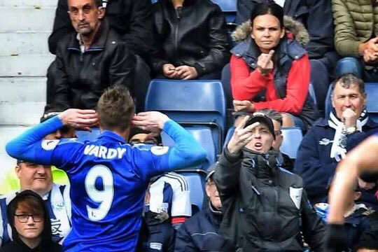 Football Away Days on Twitter: "Vardy's celebration at West Brom yesterday  #lcfc… "