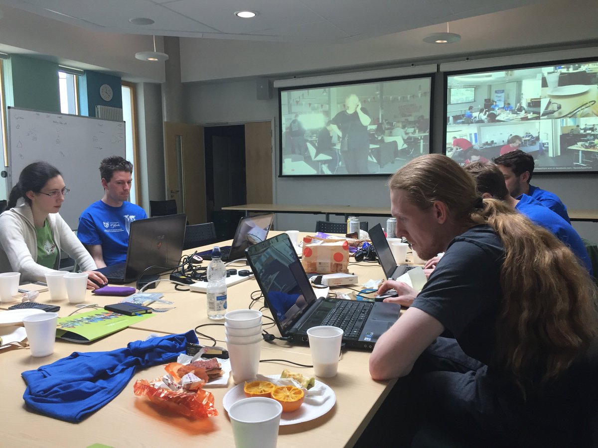 SpaceAppsYork's tweet photo. focused and working hard @SpaceAppsYork #spaceapps ! What an amazing weekend! @maplesoft @rapitasystems @TranscenditUK @bytemark @yorkpress https://t.co/OFw68VbxeJ