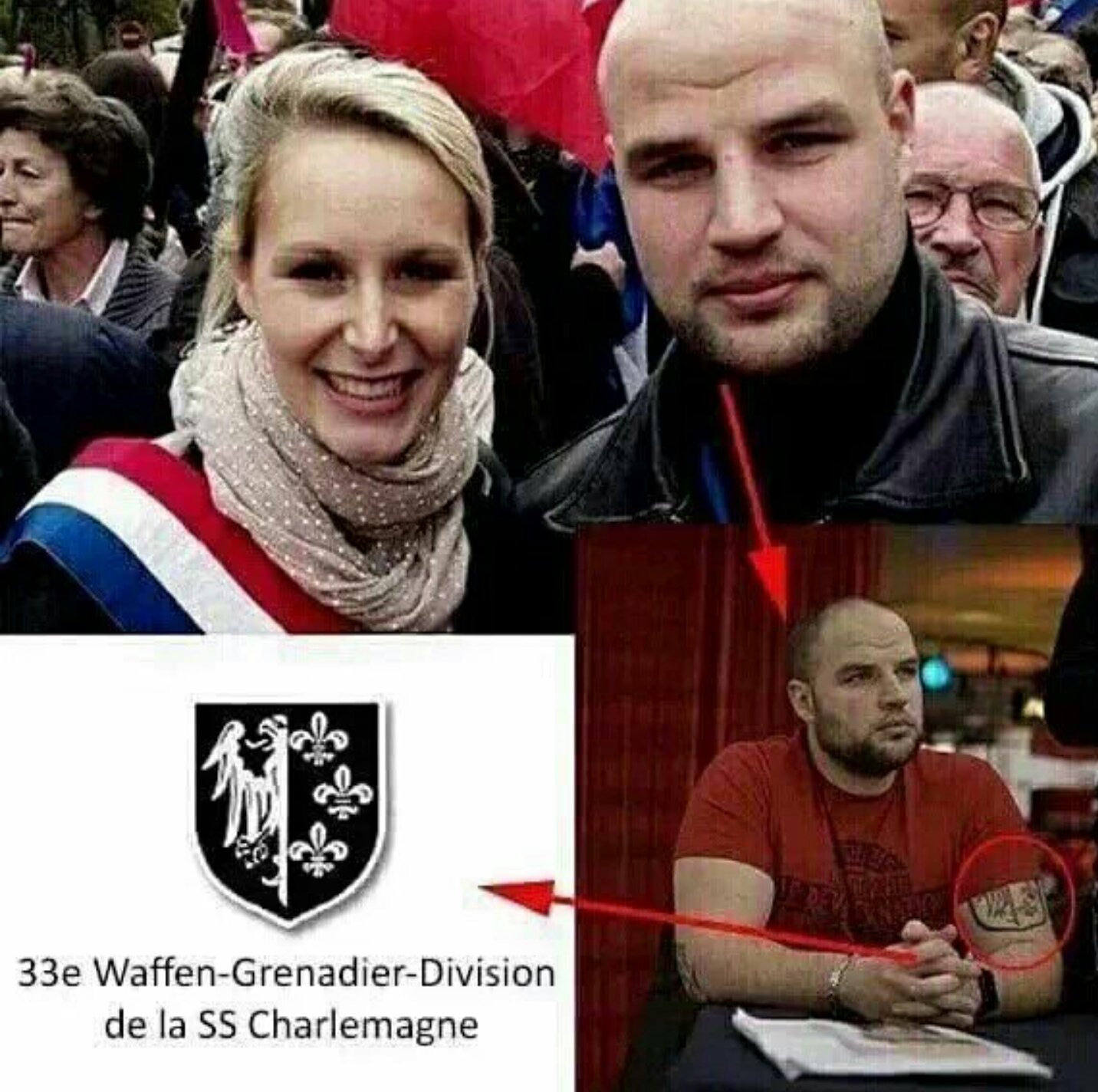 Turenne sur Twitter : "Le tatouage Waffen SS du copain de Marion Marechal  Lepen.Face aux nouveaux nazis, on ne pourra pas dire que nous n'avons pas  ete prévenus... https://t.co/YvKBoFjlaN" / Twitter
