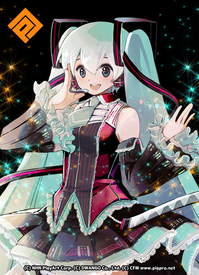 初音ミク「【告知】 #コンパス ✕ 初音ミクコラボカードを描かせていただきました。楽しんで」|🎩 CHRIS・栗栖ゆんのイラスト